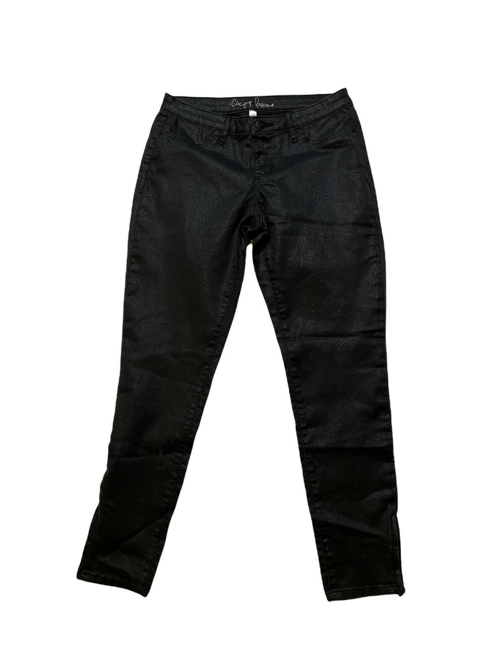 Chip & Pepper Syd Skinny Jeans Womens 29 Black Snakeskin Python Print Ankle Zip